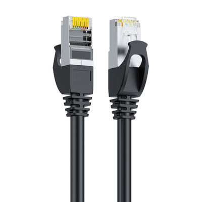 Le double noir de corde de correction de SFTP Cat6 a protégé le connecteur RJ45 du cuivre pur 24AWG