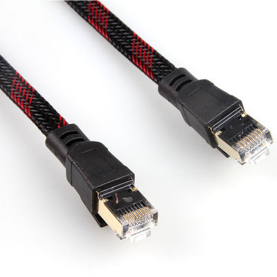 Nylon de corde de correction de l'Ethernet Cat7 d'ordinateur tressé pour le routeur de modem d'ordinateur portable de PC