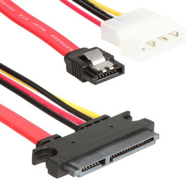 Le harnais de fil de données de ROHS SATA III câblent SATA 7+15Pin 22 Pin To SATA 7Pin+4Pin