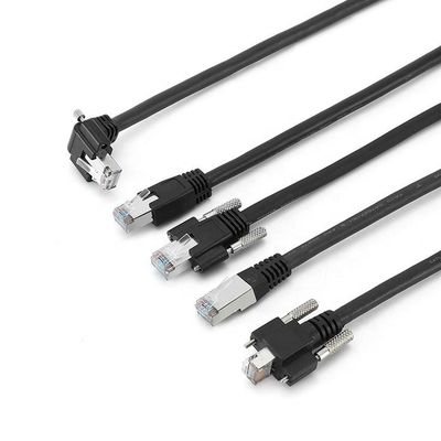 Câble Ethernet industriel S/FTP RJ45 8P de caméra de Cat6A avec la vis GigE de serrure