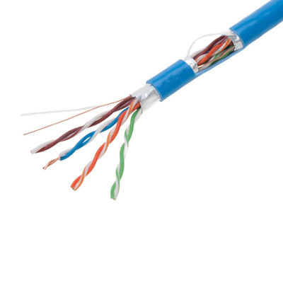 Câble de ftp CAT6 du bleu 0.57mm, câble Cat6 de cuivre pur pratique