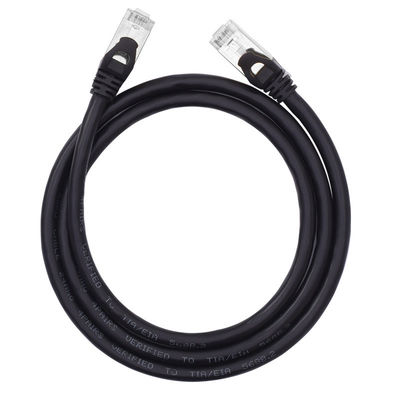 Le double noir de corde de correction de SFTP Cat6 a protégé le connecteur RJ45 du cuivre pur 24AWG