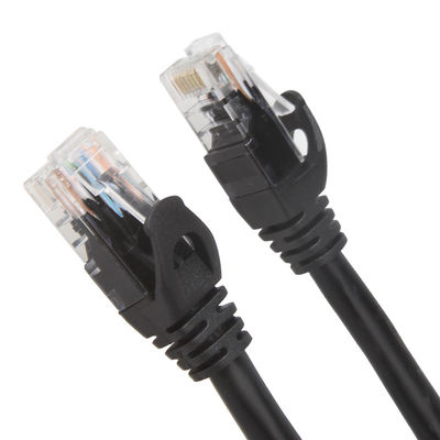 Corde de correction noire de Cat6 Cat6a pour Gigabit Ethernet 650MHz 100W PoE RJ45 UTP