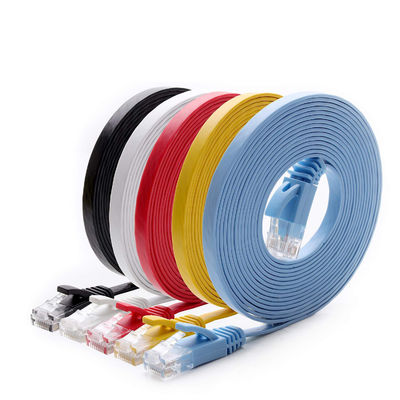 Gigabit à grande vitesse de Corde de correction plate mince durable de Cat6a pratique