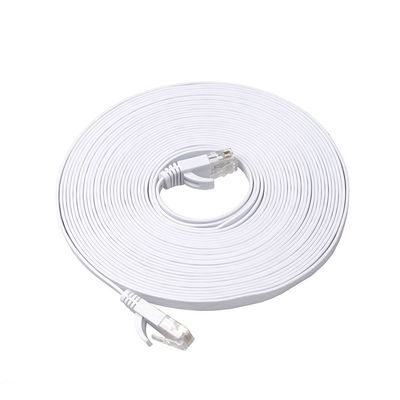 Gigabit à grande vitesse de Corde de correction plate mince durable de Cat6a pratique
