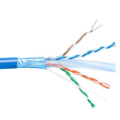 Cuivre nu solide Cat6a Lan Cable Shielded Riser 1000ft 23AWG bleu 750MHz PoE++