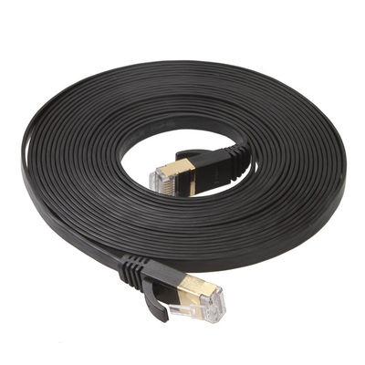 Le réseau local d'Ethernet de l'UTP Cat6 câble la couleur noire courte plate pour l'ordinateur
