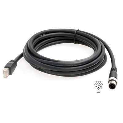 Code industriel du câble Ethernet M12 D de ROHS Cat6 8 Pin To RJ45 pour le capteur de Fieldbus