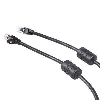 Chat 6, de câble Ethernet du noir 24AWG connecteur RJ45 100 pi de corde d'Ethernet