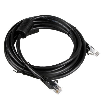 Chat 6, de câble Ethernet du noir 24AWG connecteur RJ45 100 pi de corde d'Ethernet