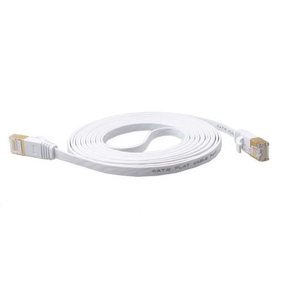 L'Ethernet Lan Cables White With Gold du réseau Cat6 a protégé des connecteurs de Snagless Rj45