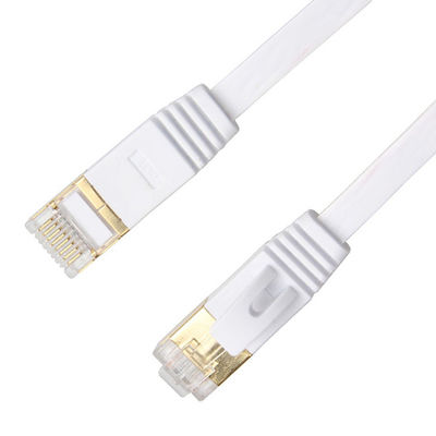 L'Ethernet Lan Cables White With Gold du réseau Cat6 a protégé des connecteurs de Snagless Rj45