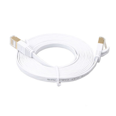 L'Ethernet Lan Cables White With Gold du réseau Cat6 a protégé des connecteurs de Snagless Rj45