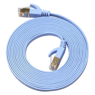4 l'Ethernet plat Lan Cables Blue With Gold de pi Cat6 a protégé des connecteurs de Snagless Rj45