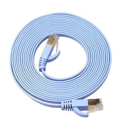 4 l'Ethernet plat Lan Cables Blue With Gold de pi Cat6 a protégé des connecteurs de Snagless Rj45