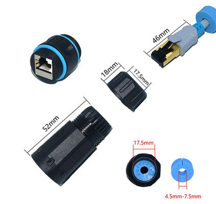 IP68 connecteur imperméable intégré extérieur CAT6 STP femelle à la femelle