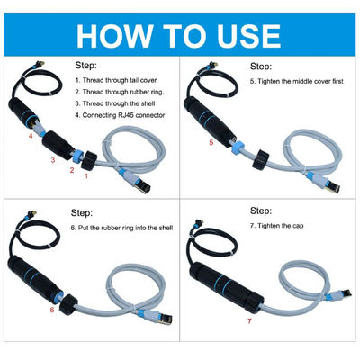 IP68 connecteur imperméable intégré extérieur CAT6 STP femelle à la femelle