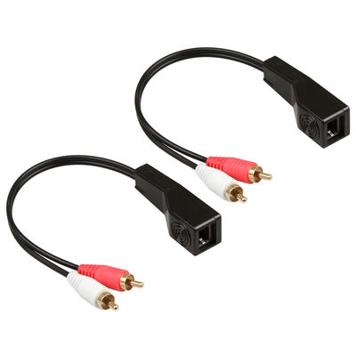 Câbles assemblés personnalisés Cat7 Cat8 stéréo 2 RCA au cuivre nu stéréo 2 RCA