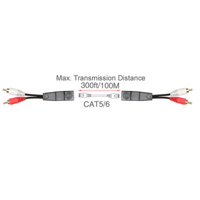 Câbles assemblés personnalisés Cat7 Cat8 stéréo 2 RCA au cuivre nu stéréo 2 RCA