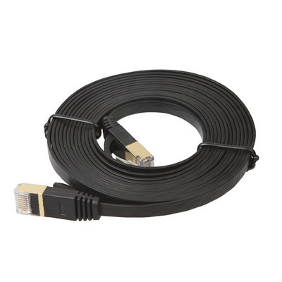 Le réseau local d'Ethernet de l'UTP Cat6 câble la couleur noire courte plate pour l'ordinateur