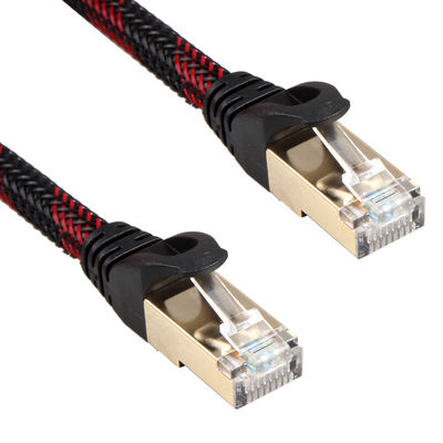 A.W.G. 28 Lan Cable tressé noir rouge, chat stable à grande vitesse 7 de corde de correction