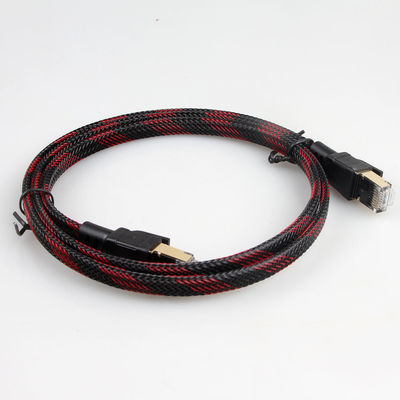 Nylon de corde de correction de l'Ethernet Cat7 d'ordinateur tressé pour le routeur de modem d'ordinateur portable de PC