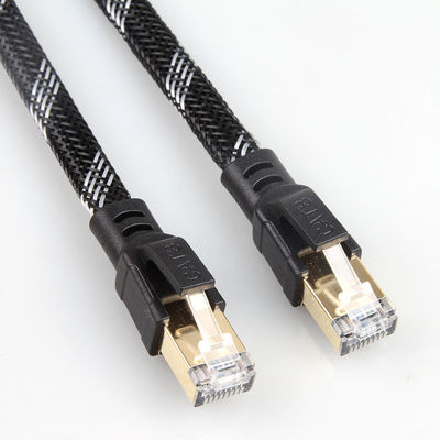 Câble réseau résistant de Rj45 Cat8, chat 8 tressé en nylon de corde de correction