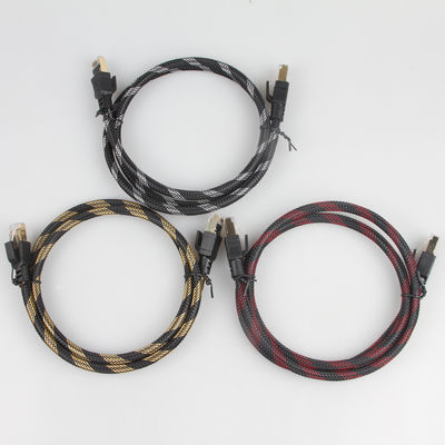 Câble de raccordement intérieur extérieur Cat8 en nylon tressé 26AWG 40Gbps 2000MHz S/FTP