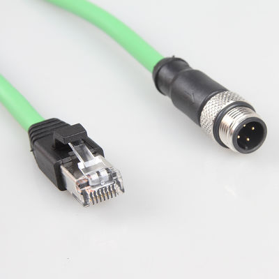 Écurie industrielle de gigabit du câble Ethernet M12 4 Pin To RJ45 de caméra verte