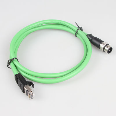 Écurie industrielle de gigabit du câble Ethernet M12 4 Pin To RJ45 de caméra verte