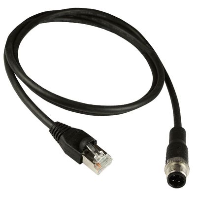 M12 à la couleur industrielle de noir du câble Ethernet Cat5e Cat6 du gigabit Rj45