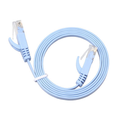 Câble plat 0.5m bleus de correction de réseau de CAT 6 1m largeur de bande 350MHz de 2m à de 100m