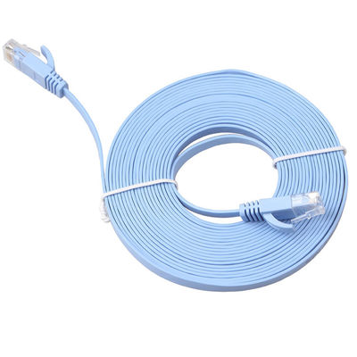 Câble plat 0.5m bleus de correction de réseau de CAT 6 1m largeur de bande 350MHz de 2m à de 100m