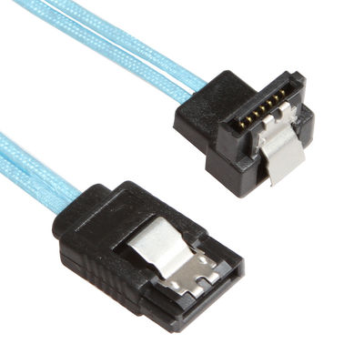 8 câble d'extension bleu de SATA 3 de pouce, directement à la corde droite de SATA 3