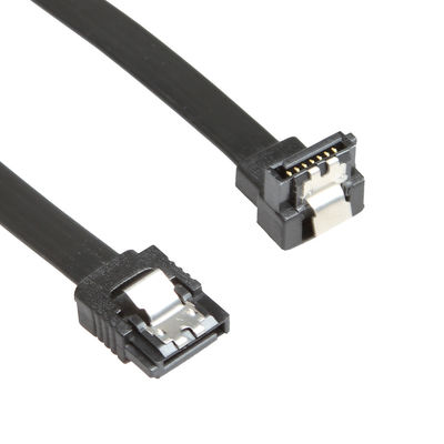 12 cable électrique de SATA 3 de données de pouce 90 degrés d'à angle droit avec fermer à clef le verrou