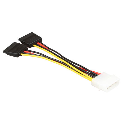 Le fil de puissance d'OEM SATA arment le câble SATA 1 à 2 4 Pin Molex Connecter To 2