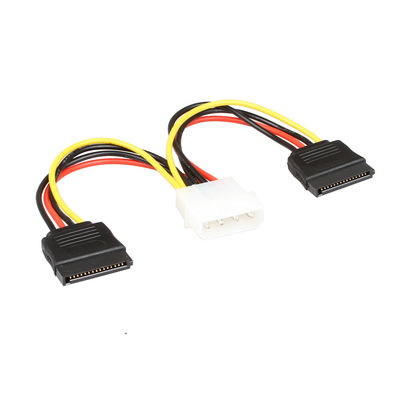 Le fil de puissance d'OEM SATA arment le câble SATA 1 à 2 4 Pin Molex Connecter To 2