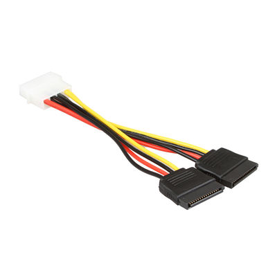Le fil de puissance d'OEM SATA arment le câble SATA 1 à 2 4 Pin Molex Connecter To 2