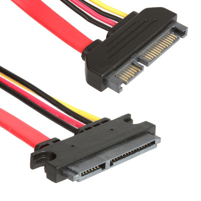 Câble stable de SATA 3 d'extension pour HDD, mâle à Pin SATA de la femelle 7+15 3,0 6gbps