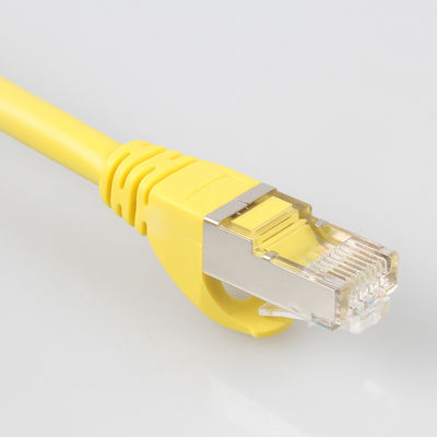 Câble extérieur jaune de Cat7 SSTP, corde de correction pratique de 26AWG LSZH
