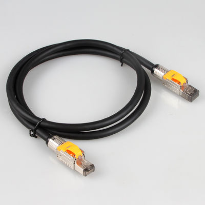 Câble de correction de l'angle droit Cat8 d'ODM avec le connecteur modulaire de prise de Toolless