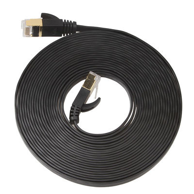 Cuivre plat protégé du chat 6 de câble de correction d'UTP couleur de noir de 1 mètre Rj45